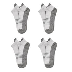 4er-Set Kupferfaser-Kompressions-Socken, Antibakteriell und Anti-Geruch, 36-40, S/M, weiß-grau
