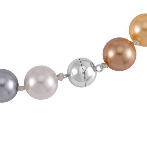 Rosa Muschelkernperle Halskette ca. 50 cm Reiner Edelstahl image number 4