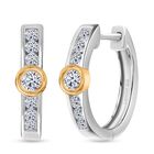 LUXURIANT DIAMOND - Lab Grown Diamant SI-GH Ohrringe 925 Silber Rhodiniert und 750 Gelbgold Vermeil ca. 0.50 ct