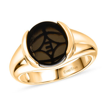 EverTrue AA schwarzer Glasachat Ring - 1,69 ct.