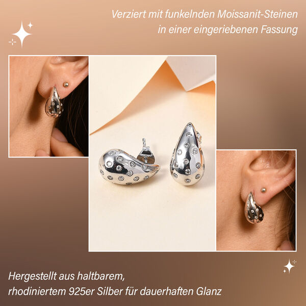 Moissanit Ohrringe, 925 Silber rhodiniert - 0,96 ct. image number 3