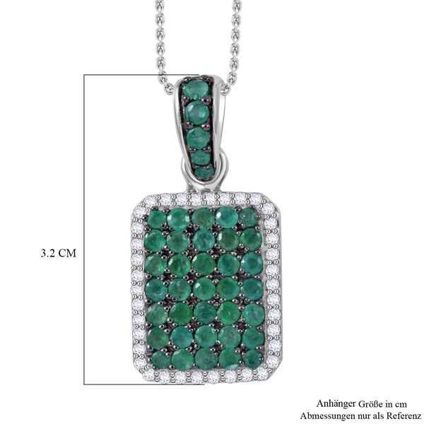 AA Kagem sambischer Smaragd und Zirkon-Anh&auml;nger mit 45cm Kette - 2,24 ct. image number 4