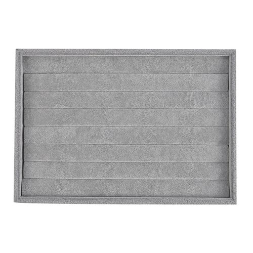 Samt-Ringablage mit 7 Reihen, 35,1x23,9x3cm, Grau image number 0