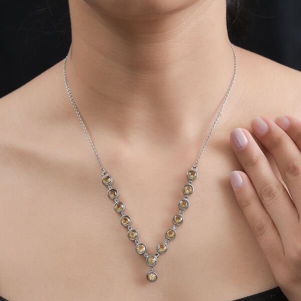 Citrin Halskette ca. 45 cm Edelstahl ca. 6,52 ct. image number 3