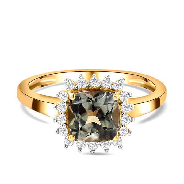 AAA Turkizit und Diamant-Ring, I2-I3 G-H, 585 Gelbgold  ca. 1,94 ct