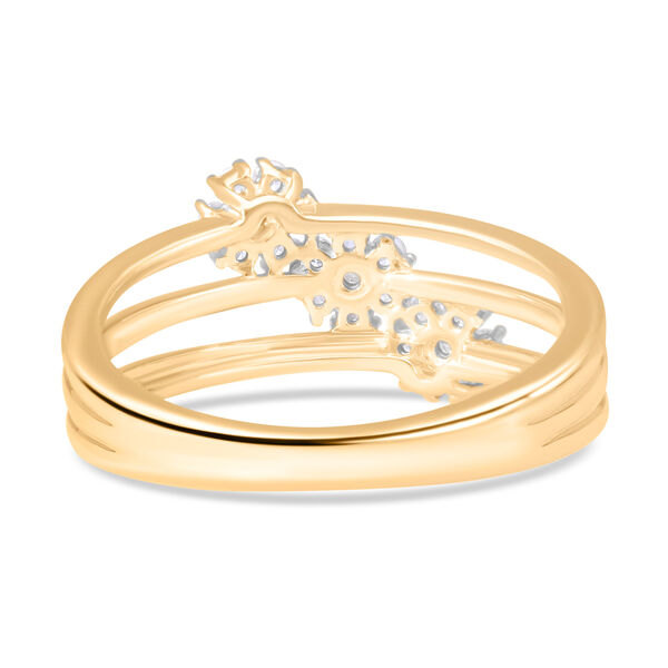 Wei&szlig;er Diamant P Ring 925 Silber Gelbgold Vermeil (Gr&ouml;&szlig;e 17.00) ca. 0,33 ct image number 6