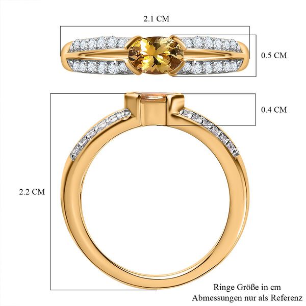 AA nat&uuml;rlicher, goldener Tansanit und Zirkon-Ring - 0,79 ct. image number 7