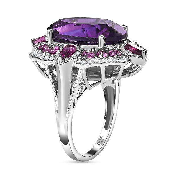 AAA Afrikanischer Amethyst, Rhodolith Granat und Zirkon-Ring - 14,16 ct. image number 5