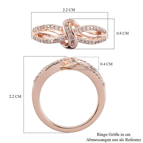 Natürlicher, rosa Diamant-Ring. 925 Silber Roségold Vermeil ca. 0,25 ct image number 6