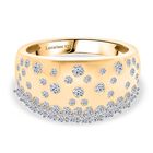 LUXURIANT DIAMOND - Lab Grown Diamant SI-GH SGL zertifiziert Ring 925 Silber 750 Gelbgold Vermeil (Gr&ouml;&szlig;e 18.00) ca. 1.00 ct