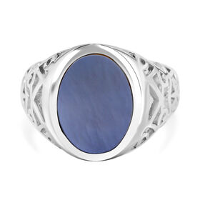 Perlmutt Ring 925 Silber rhodiniert (Größe 18.00)