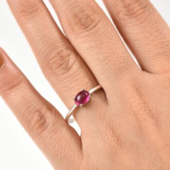 AA Afrikanischer Rubin (Fissure gef&uuml;llt) Ring 925 Silber (Gr&ouml;&szlig;e 18.00) ca. 1,34 ct