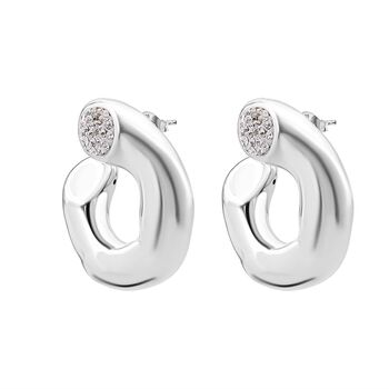 Kristall Ohrringe 925 Silber Standard 11,00g 1.00 ct