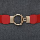 Modischer Gürtel mit Metallschnalle, Größe 4x75 cm, gewebt, Rot image number 3