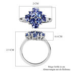 AA Tansanit Cluster Ring 925 Silber Platin-Überzug image number 5