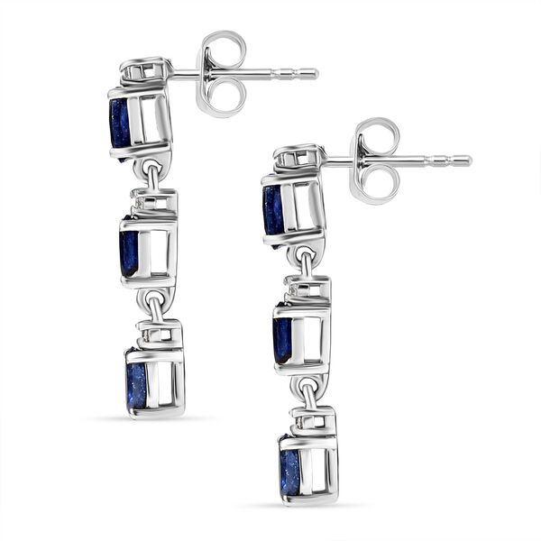 D'Joy Masoala Saphir (Fissure gef&uuml;llt), Moissanit Ohrringe 925 Silber rhodiniert ca. 2.03 ct image number 4