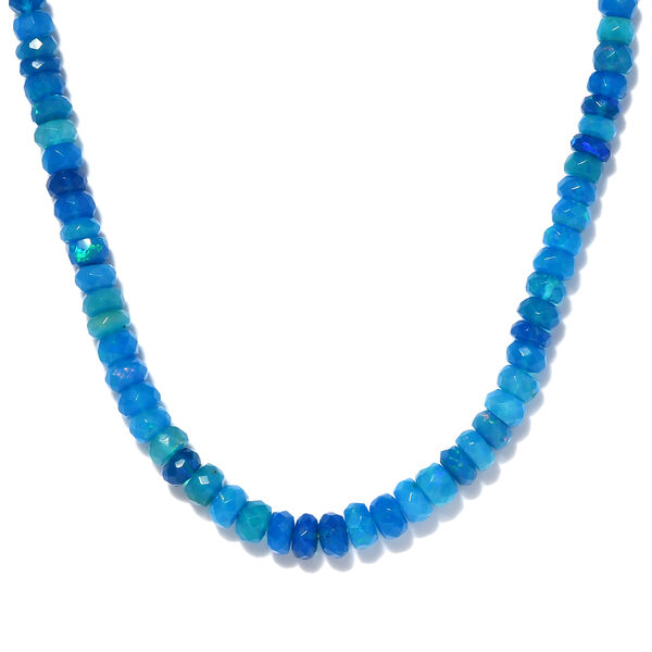 Miami Blau Welo Opal-Halskette in Silber image number 4