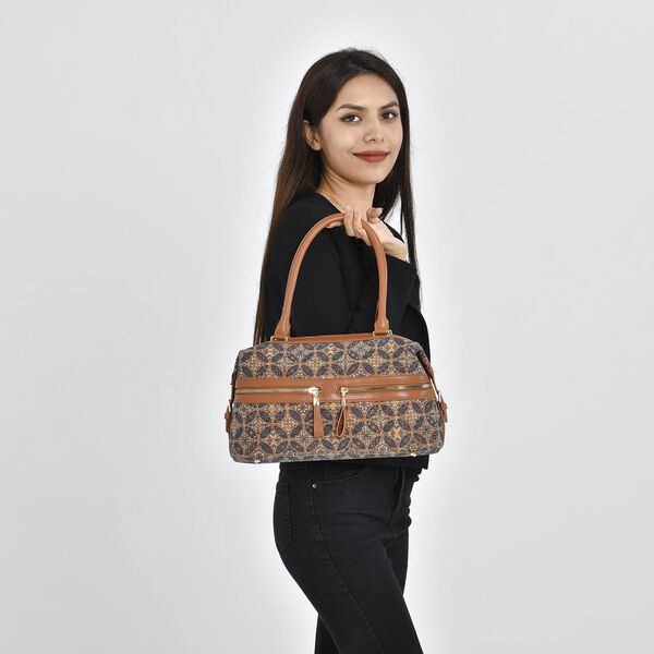 Handtasche mit RFID-Schutz, blau gemustert image number 3