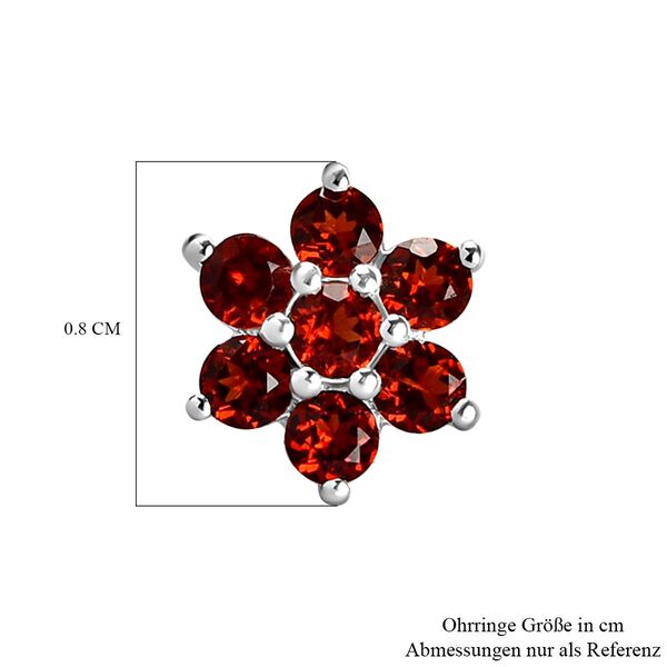 Rote Granat-Ohrringe, 925 Silber ca. 0,81 ct image number 5