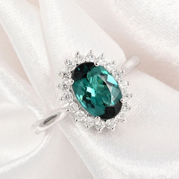 RHAPSODY AAAA Indigolith und VS EF Diamant-Ring in 950 Platin - 1,55 ct. image number 7