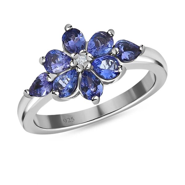 AAA Tansanit und Zirkon Ring - 1,39 ct. image number 3