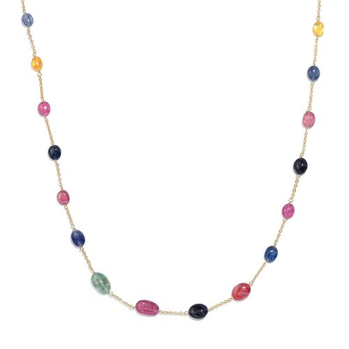 Multi-Saphir-Halskette, 60cm - 45 ct. image number 0