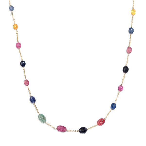 Multi-Saphir-Halskette, 60cm - 45 ct.