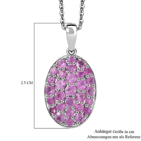 D'Joy Rosa Saphir Anh&auml;nger mit 45cm Kette -1,70 ct. image number 6