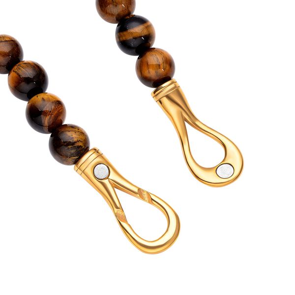 Gelbes Tigerauge Armband, ca. 20 cm, Edelstahl goldfarben ca. 112.50 ct image number 5