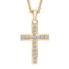 LUXURIANT DIAMOND - Lab Grown Diamant SI-GH Anhänger mit Kette, 925 Silber 750 Gelbgold Vermeil ca. 0.50 ct