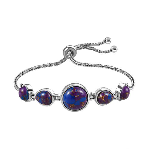 Lila Türkis Armband ca. 16.5-23 cm Edelstahl ca. 12.30 ct image number 0
