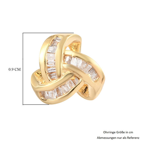 Liebesknoten wei&szlig;e Diamant-Ohrstecker, 925 Silber vergoldet - 0,25 ct. image number 9