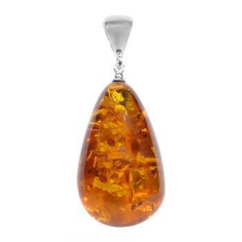 Nat&uuml;rlicher, baltischer Bernstein Anh&auml;nger, 925 Silber ca. 22,50 ct