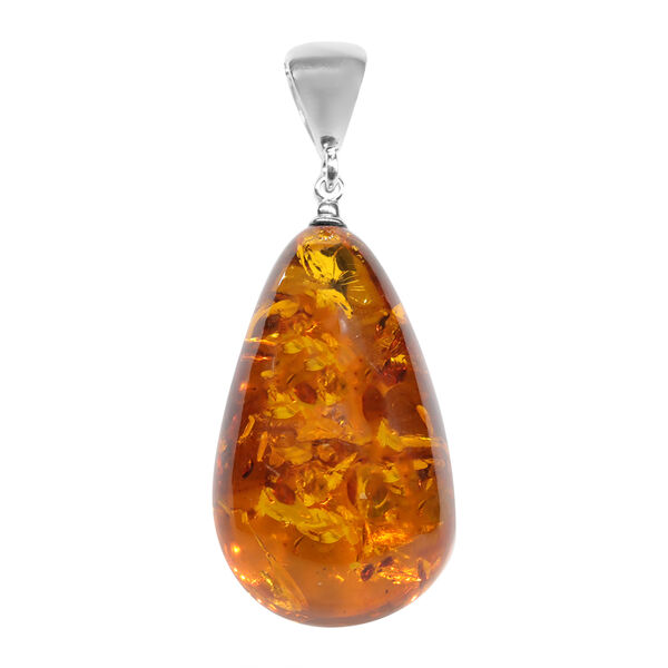 Natürlicher, baltischer Bernstein Anhänger, 925 Silber ca. 22,50 ct image number 0