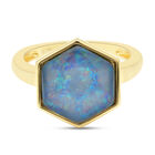 Boulder Opal Triplett Solitär-Ring in Silber image number 0