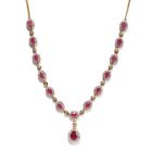 Afrikanisches Rubin (Fissure gefüllt) Collier, ca. 45 cm, 925 Silber Gelbgold Vermeil ca. 19.97 ct