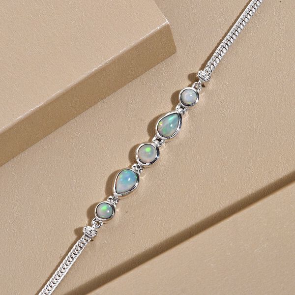 Nat&uuml;rliches, &auml;thiopisches Welo Opal-Armband, ca. 19 cm, 925 Silber ca. 1,58 ct image number 2