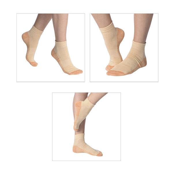 4er-Set Kupfer Socken, Gr&ouml;&szlig;e S/M, L&auml;nge 26 cm, Schwarz, Wei&szlig;, Hellgrau, Beige image number 4