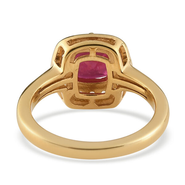 Afrikanischer Rubin und Zirkon Ring 925 Silber vergoldet  ca. 1,90 ct image number 6