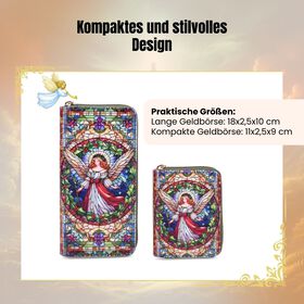 2-teiliges Geldbörsen-Set mit Engelmotiv, 18x2,5x10 cm und 11x2,5x9 cm