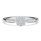 Diamant Ring 925 Silber platiniert (Größe 17.00) ca. 0,50 ct