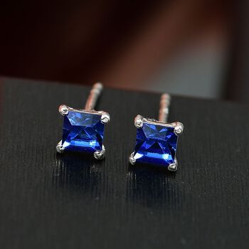 J Francis gefertigt mit SWAROVSKI Saphir Swarovski Kristall Ohrringe 925 Silber