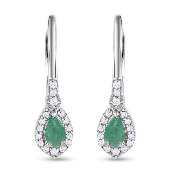 AAA Smaragd und Zirkon-Ohrringe - 0,65 ct.
