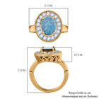 Boulder Opal Triplett und Zirkon-Ring, mit magnetischem Öffnungsmechanismus 925 Silber vergoldet  ca. 2,51 ct image number 6