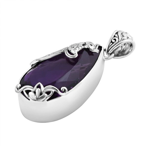 Afrikanischer Amethyst Anh&auml;nger 925 Silber ca. 25,22 ct. image number 3