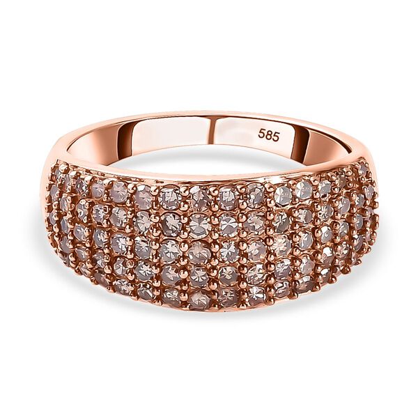 Nat&uuml;rlicher Champagner I1 Diamant Ring in 585 Ros&eacute;gold - 1 ct. image number 0