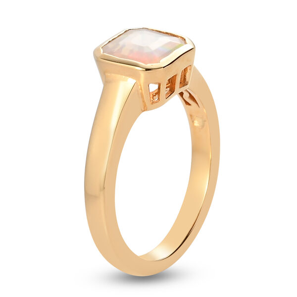 Nat&uuml;rlicher, &auml;thiopischer Opal Solit&auml;r-Ring, 925 Silber Gelbgold Vermeil  ca. 0,94 ct image number 5