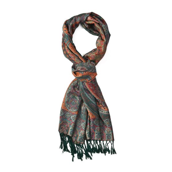 Paisley Schal in gr&uuml;n
