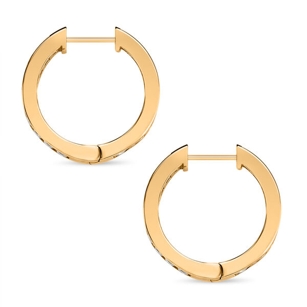 Moissanit Creolen, 925 Silber vergoldet - 0,85 ct. image number 4