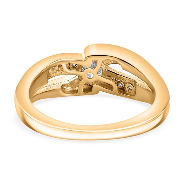 Moissanit Ring, 925 Silber 750 Gelbgold Vermeil - 0,62 ct. image number 6